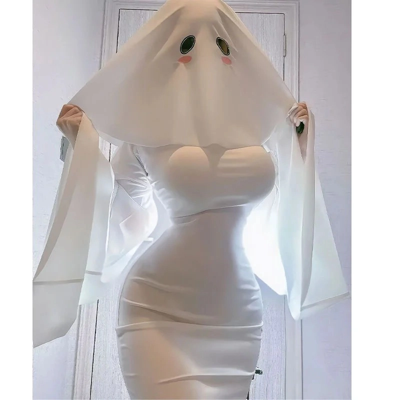 Cosplay ma áo trắng phiên bản sexy