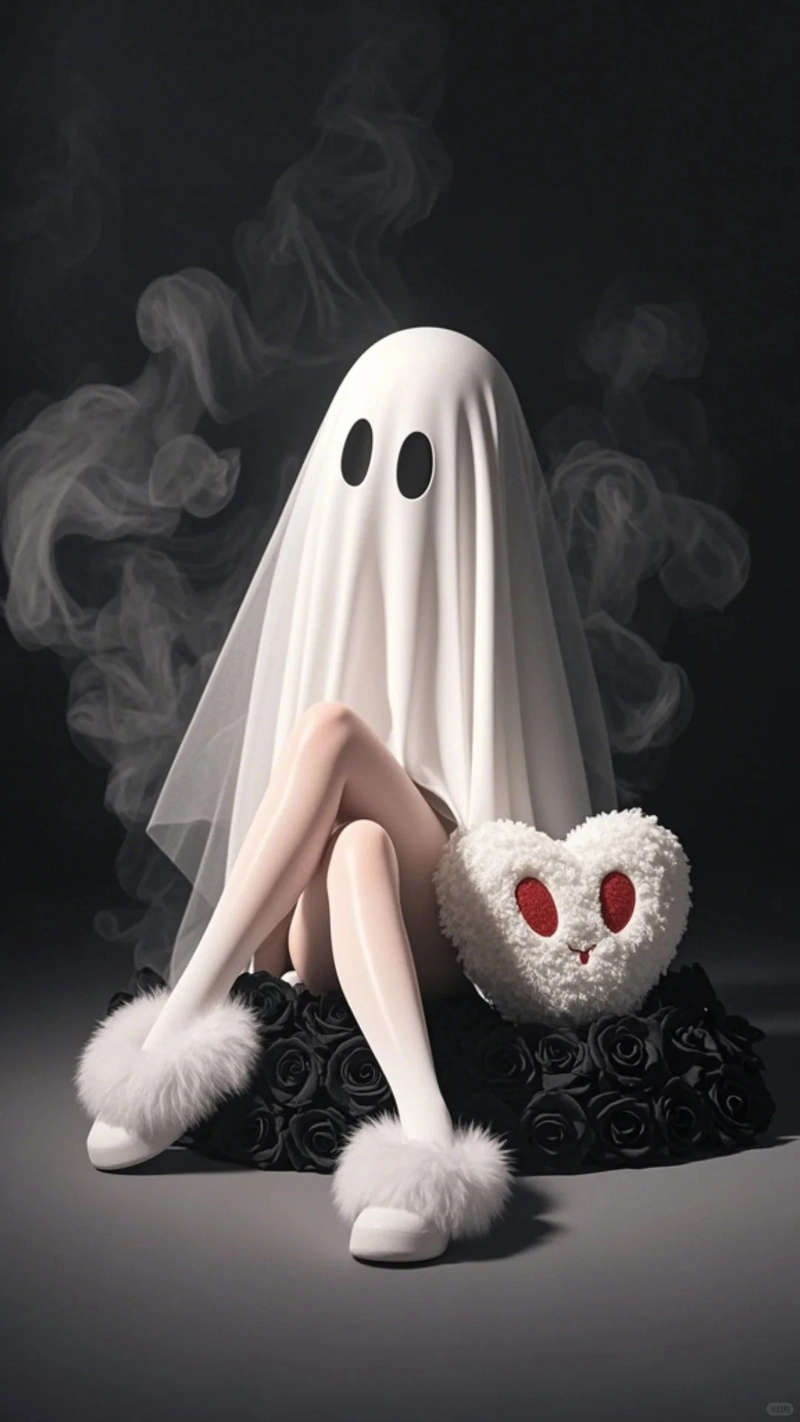 Gái xinh cosplay ma phong cách tối giản