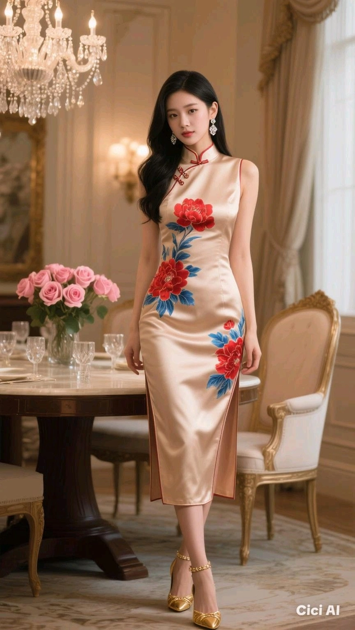 Gái xinh mặc sườn xám duyên dáng