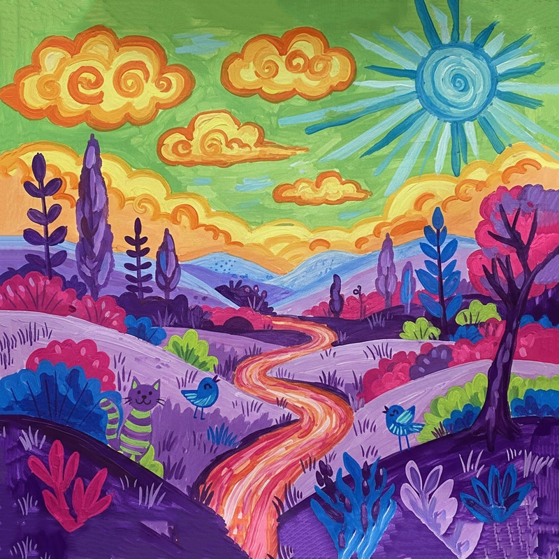 Gợi ý tranh đơn giản theo chủ đề tự do