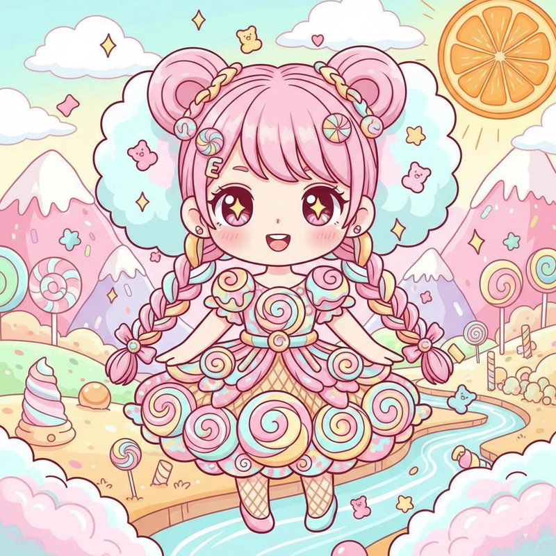 Hình Chibi Cute Girl cute nhẹ nhàng.