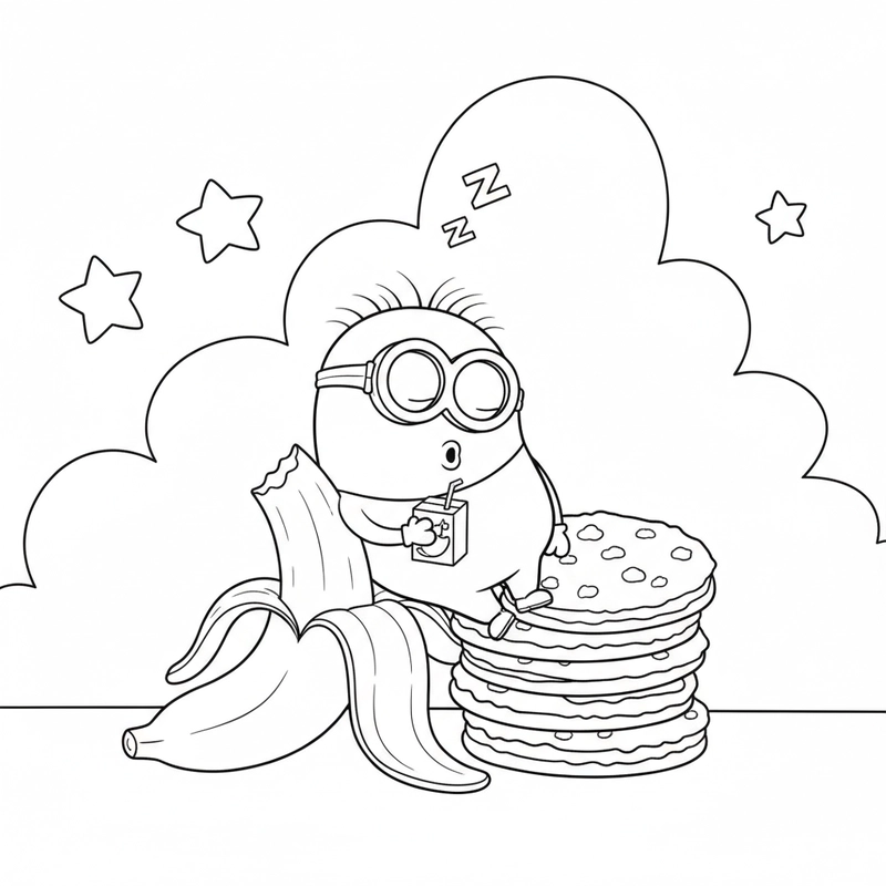 Hình Minion tô màu đáng yêu cho trẻ