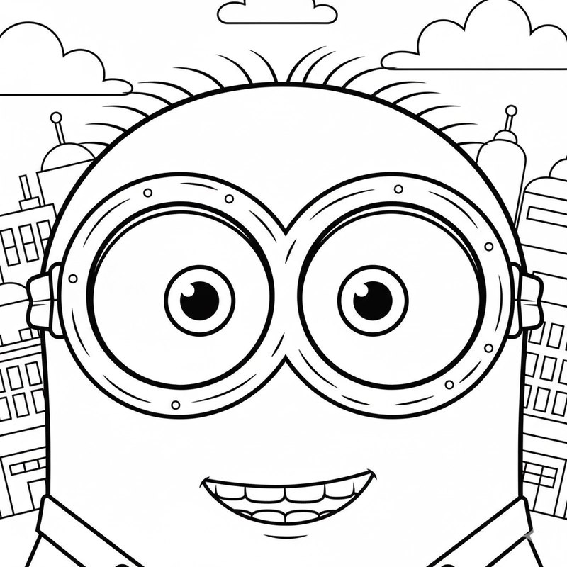 Hình Minion tô màu phong cách dễ thương