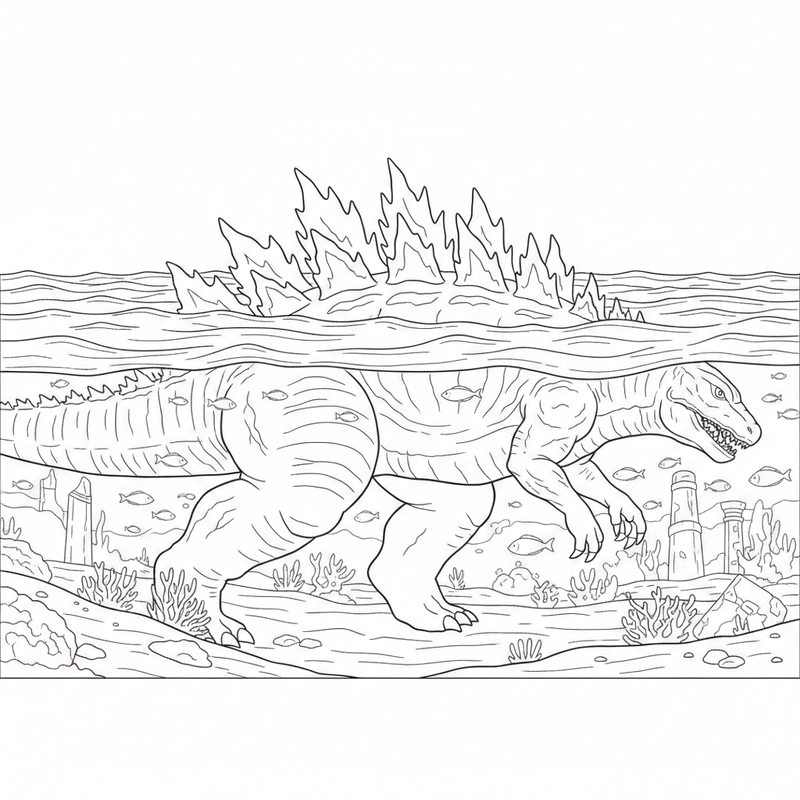 Hình ảnh Godzilla trong bộ tranh sáng tạo