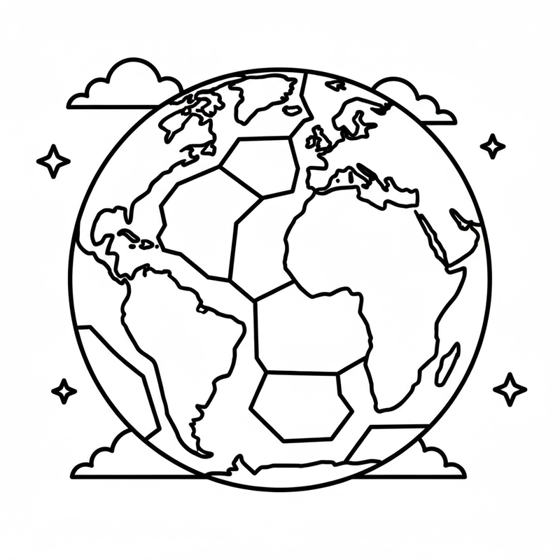 Hình ảnh Trái Đất trong bộ tranh tô màu
