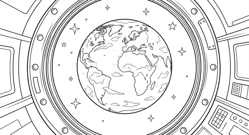 Hình ảnh Trái Đất trong hoạt động tô màu sáng tạo