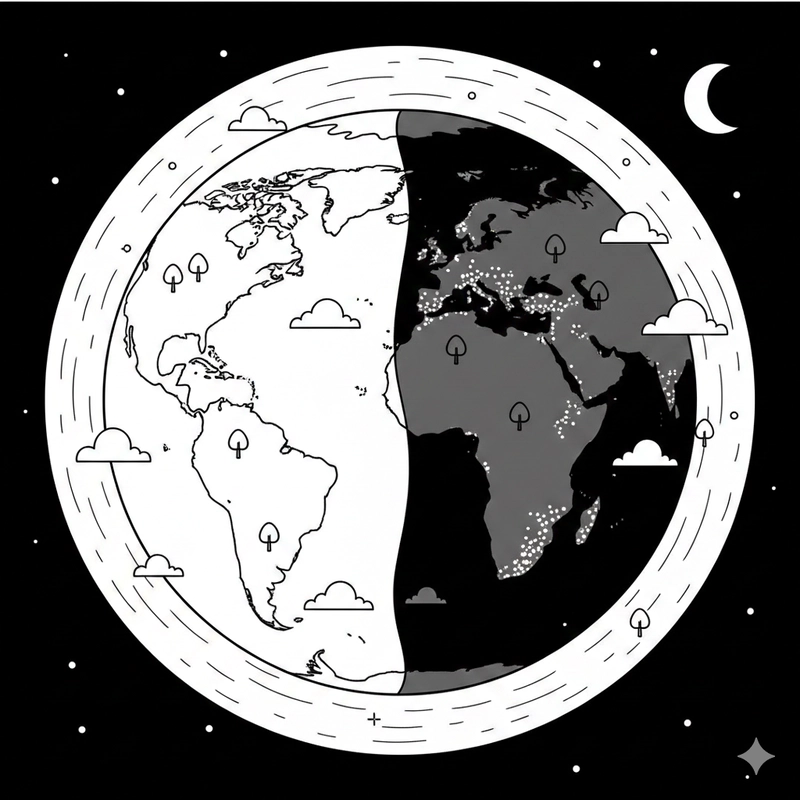 Hình ảnh Trái Đất trong tranh tô màu nghệ thuật