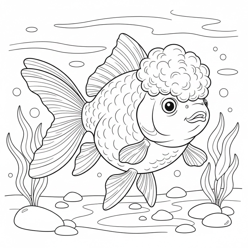Hình ảnh cá vàng tô màu sinh động