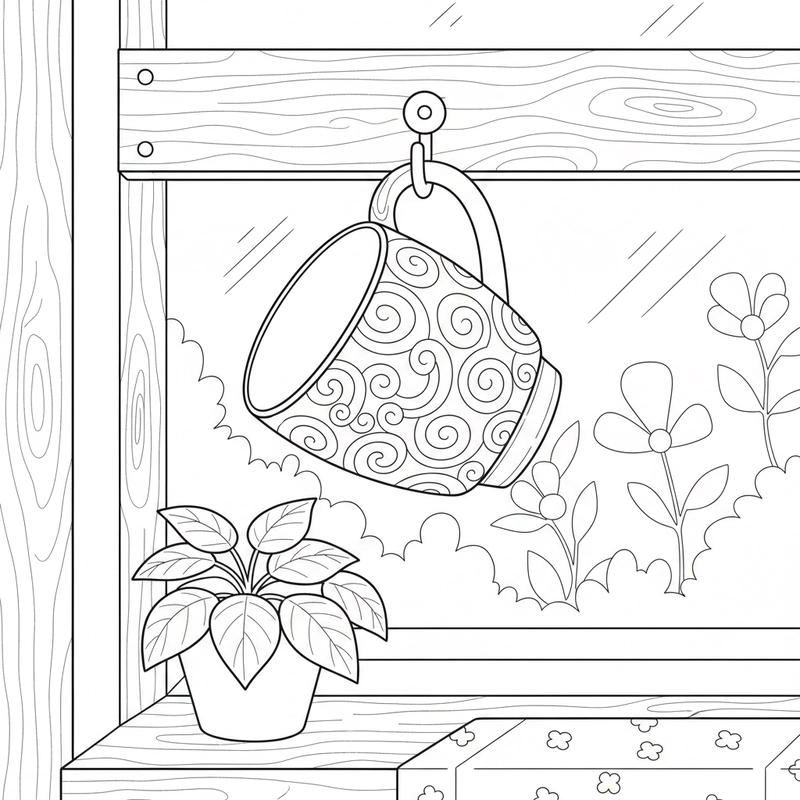 Hình ảnh cái cốc cho trẻ tô màu