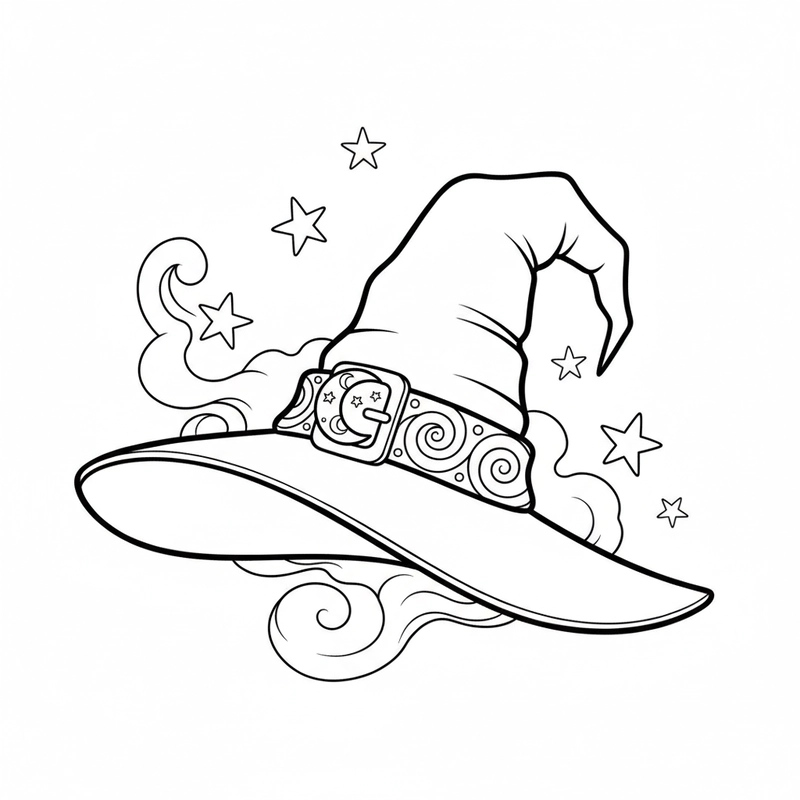 Hình ảnh cái mũ trong bộ tranh tô màu