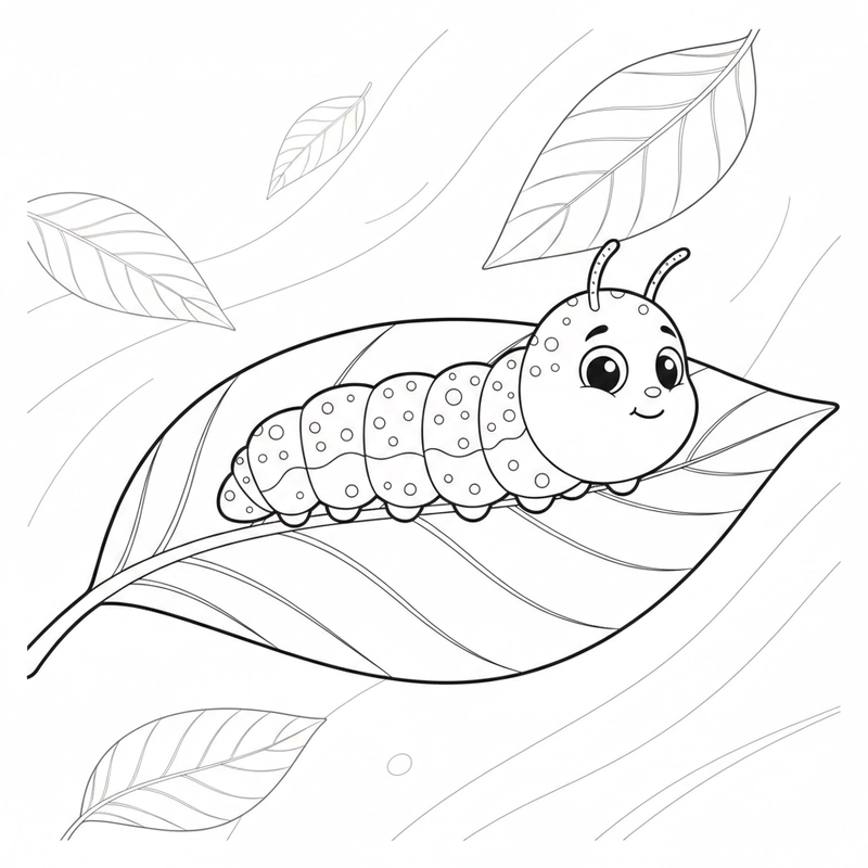 Hình ảnh con sâu trong tranh tô màu cho trẻ