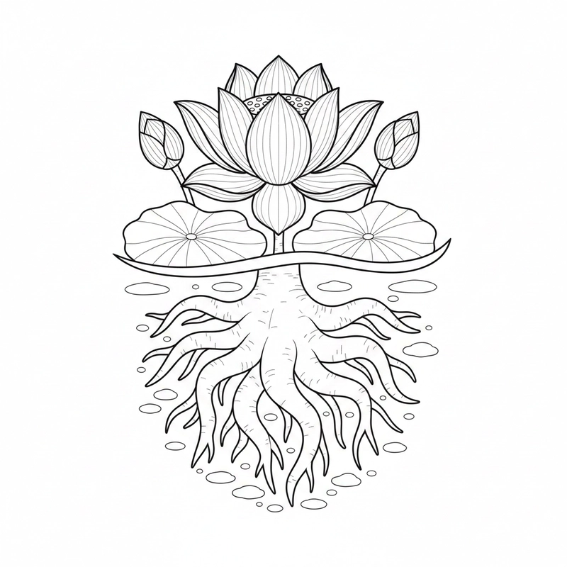 Hình ảnh hoa sen trong tranh tô màu cho trẻ