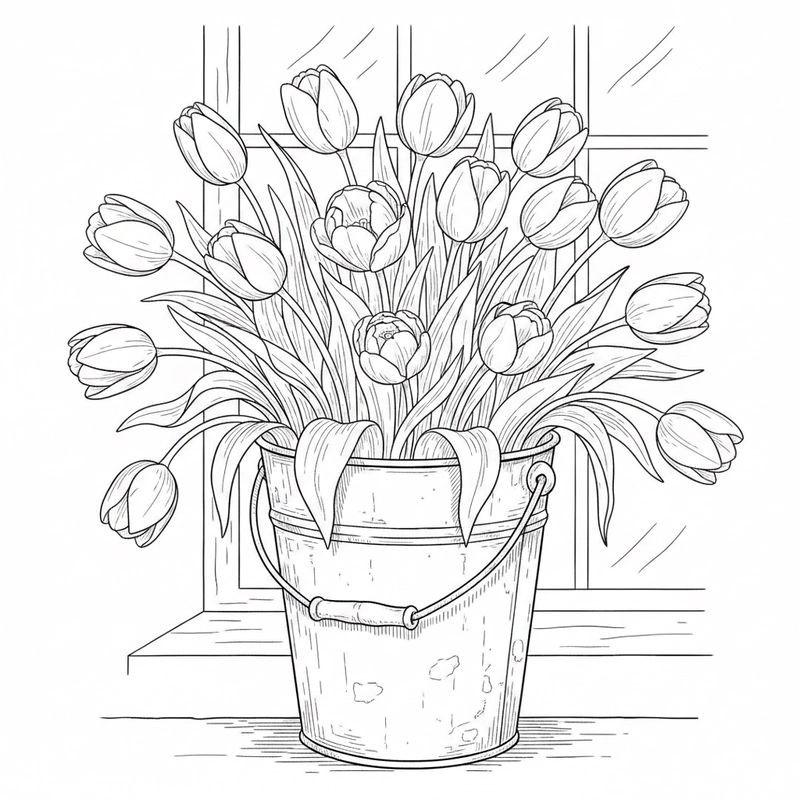 Hình ảnh hoa tulip trong bộ tranh sáng tạo