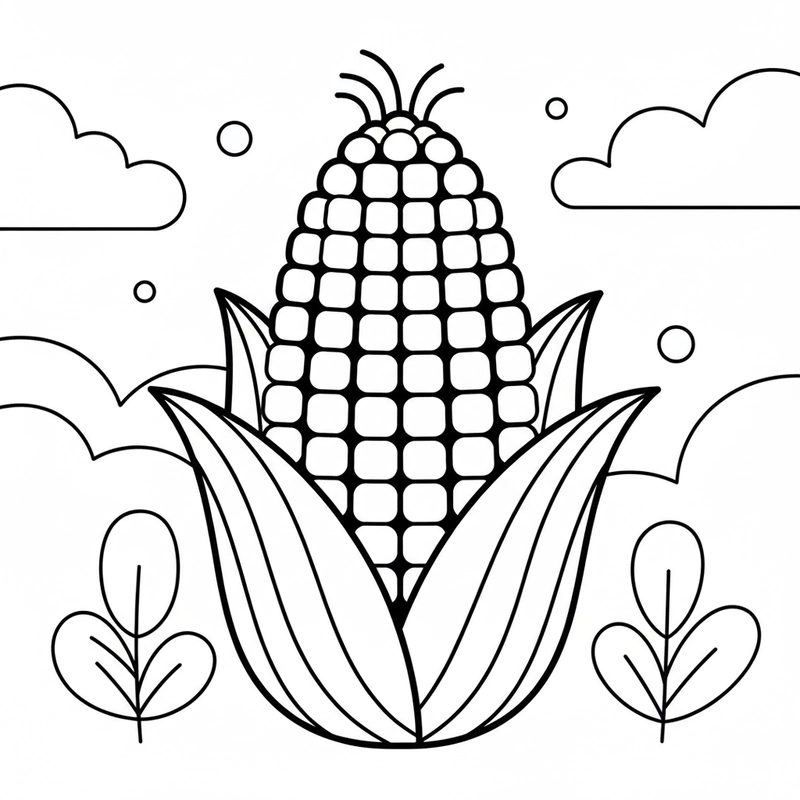 Hình bắp ngô đơn giản cho trẻ tập tô mỗi ngày