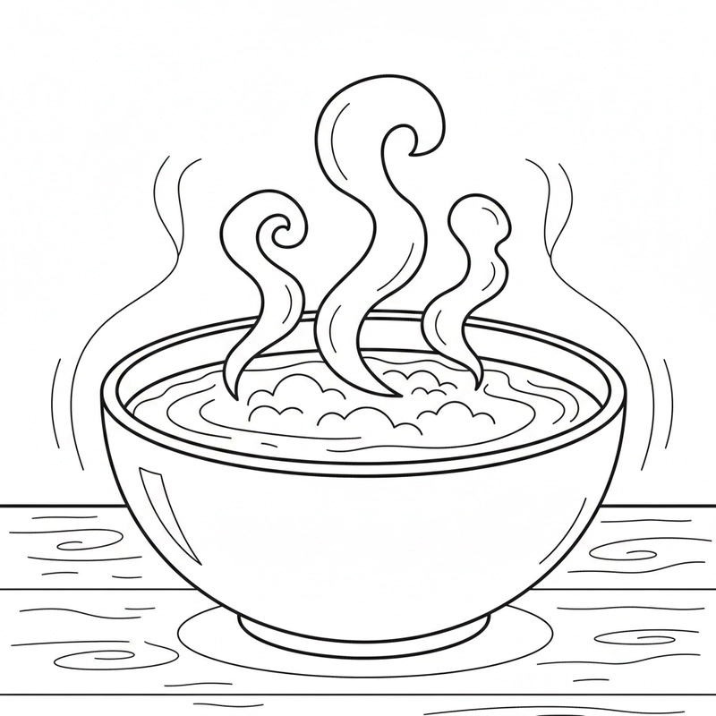 Hình bát ăn cơm cho bé tô màu