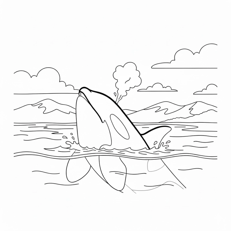 Hình cá voi sát thủ ngộ nghĩnh để tô