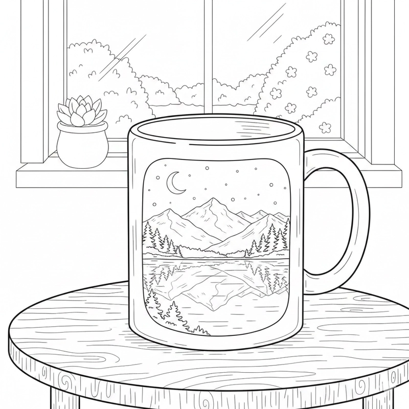 Hình cái cốc cho bé tập tô