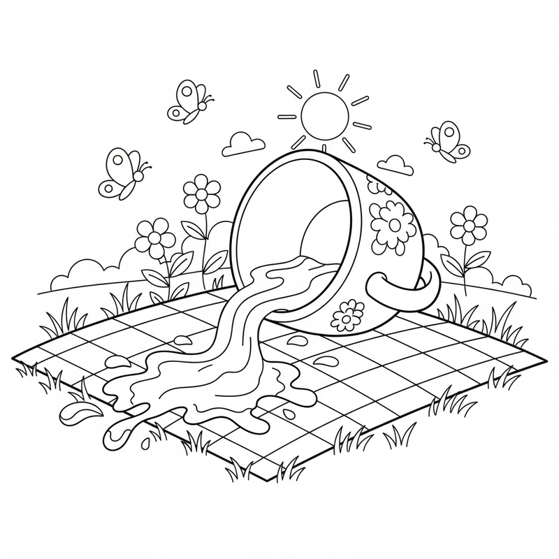 Hình cái cốc cho bé tô màu sáng tạo