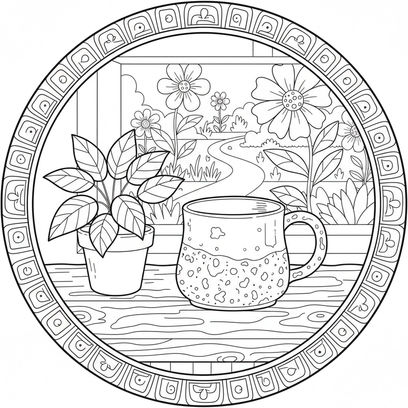 Hình cái cốc tô màu đa dạng mẫu