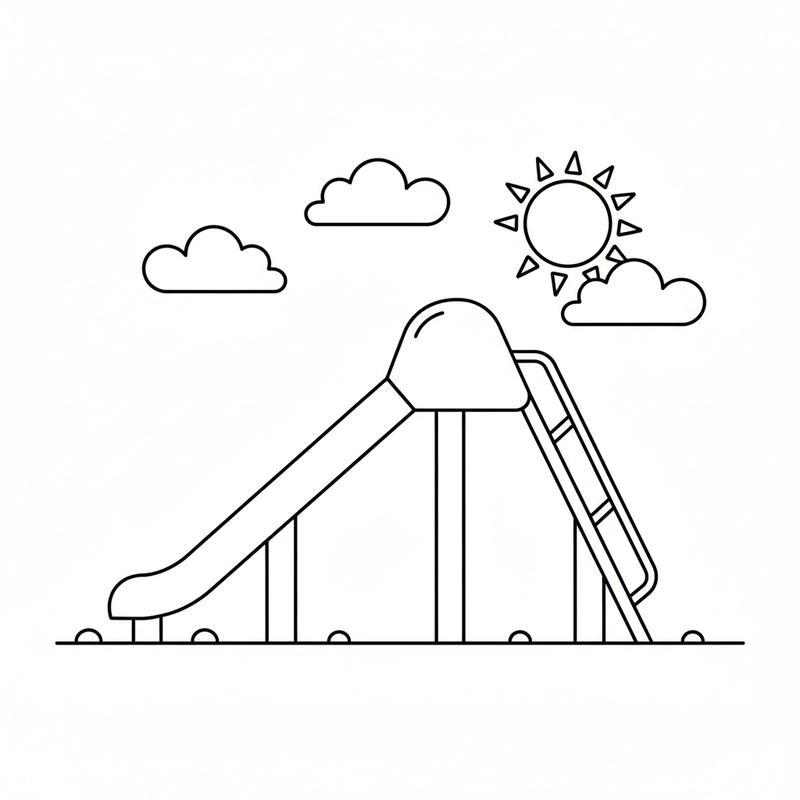 Hình cầu trượt đáng yêu để bé tô