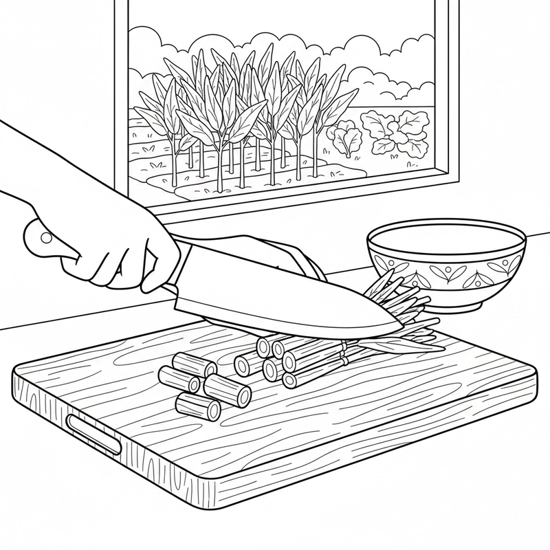 Hình cây rau muống nét rõ dễ tô