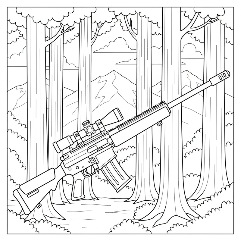 Hình cây súng trường bán tự động (Semi-Automatic Rifle)
