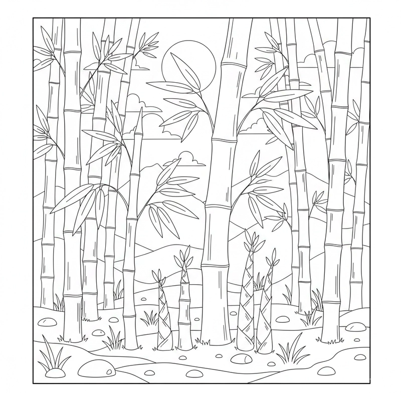 Hình cây tre dễ tải và in