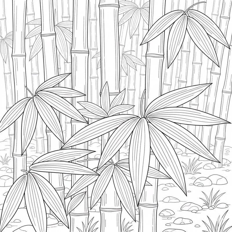 Hình cây tre phù hợp trẻ mầm non tập tô