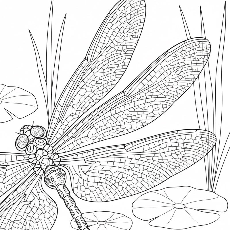 Hình chuồn chuồn cho trẻ tập phối màu