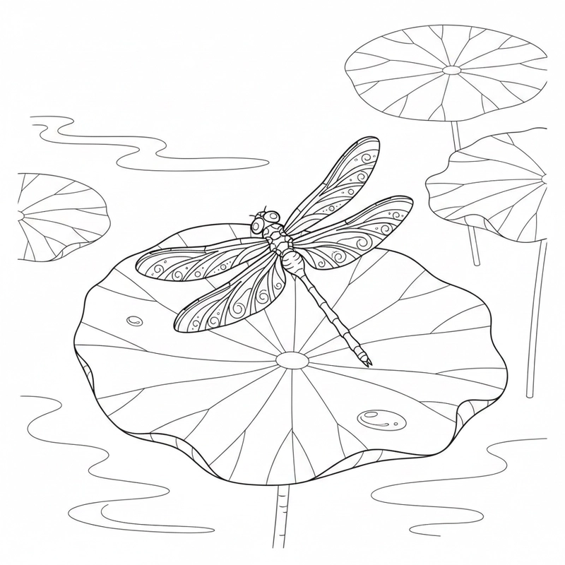 Hình chuồn chuồn tươi sáng cho bé tập tô