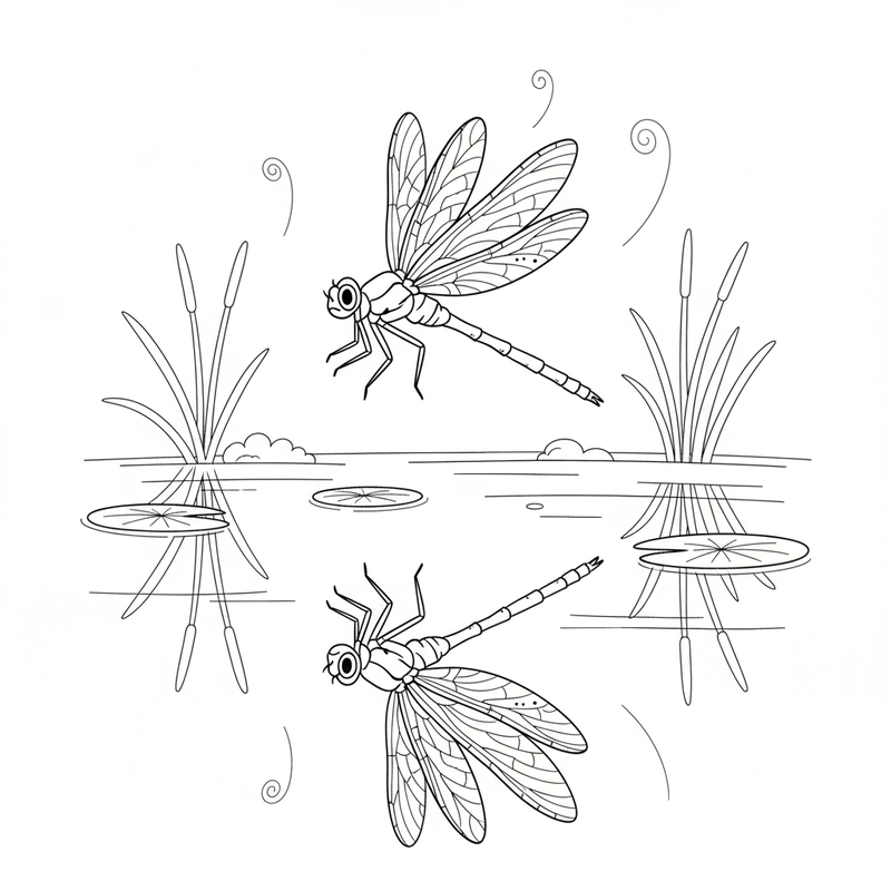 Hình con chuồn chuồn ngộ nghĩnh cho bé tô