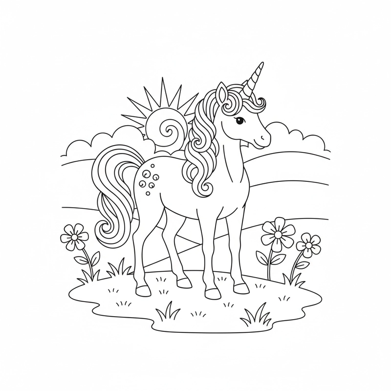 Hình con kỳ lân cho bé sáng tạo