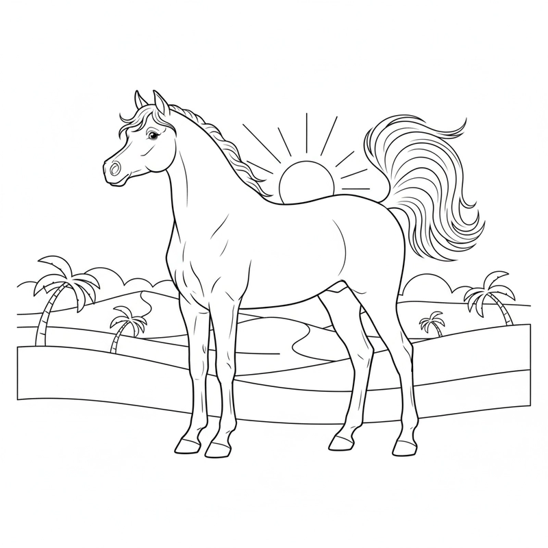 Hình con ngựa dễ nhận biết cho trẻ