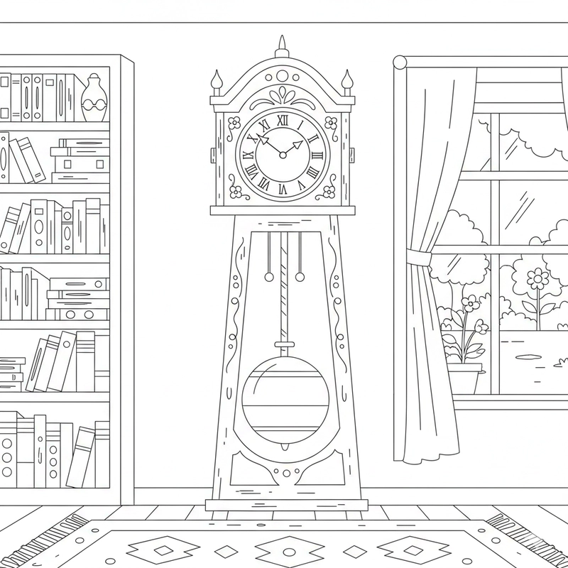 Hình đồng hồ luyện kỹ năng tô màu