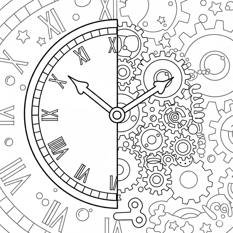 Hình đồng hồ nét rõ để trẻ dễ tô