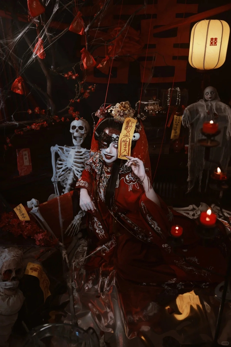 Hình gái xinh cosplay ma vibe huyền bí