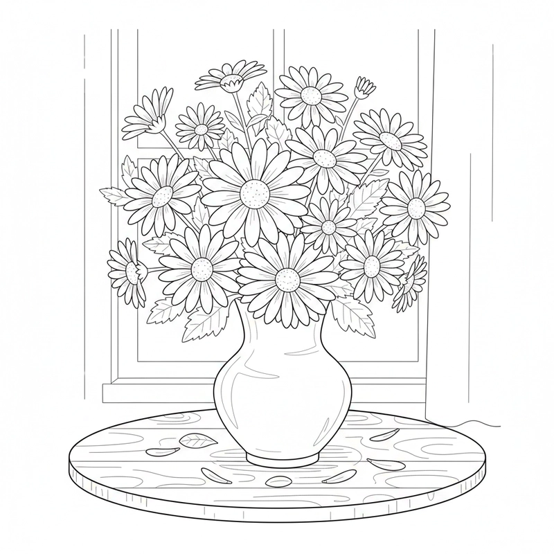 Hình hoa cúc cho bé học vẽ