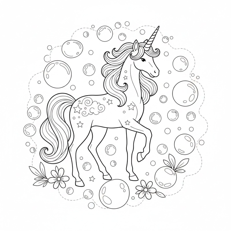 Hình kỳ lân đáng yêu cho trẻ tập tô