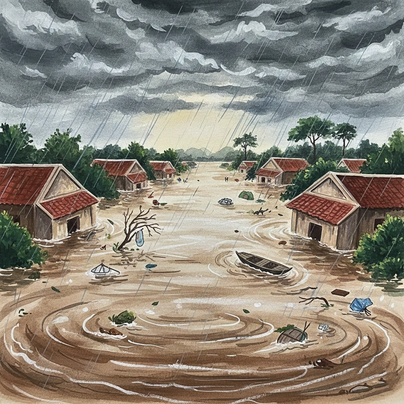 Hình mẫu đề tài lũ lụt miền Bắc