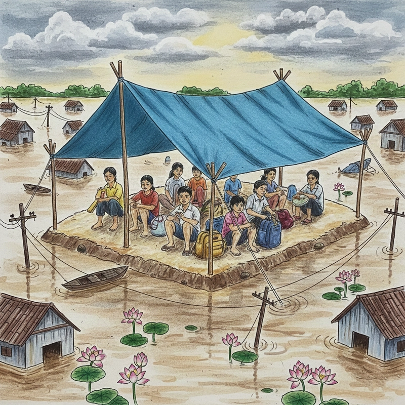 Hình minh họa chủ đề phòng chống lũ lụt