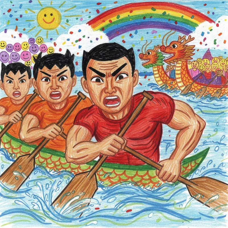 Hình minh hoạ thuyền đua lướt nhanh trên mặt nước