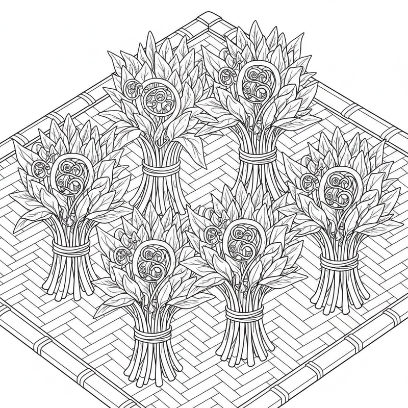 Hình rau muống cho bé sáng tạo màu