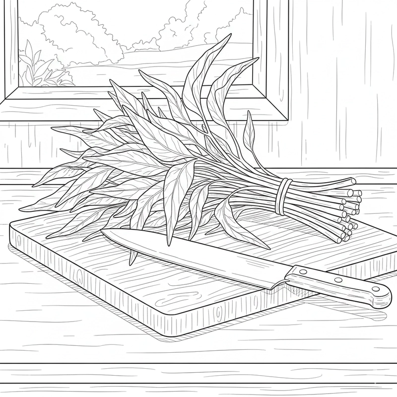 Hình rau muống dành cho bé thực hành