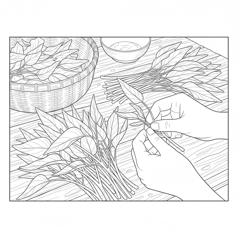 Hình rau muống đơn giản cho bé mới học