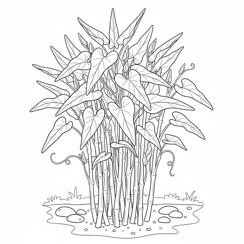 Hình rau muống gọn gàng cho bé tập tô