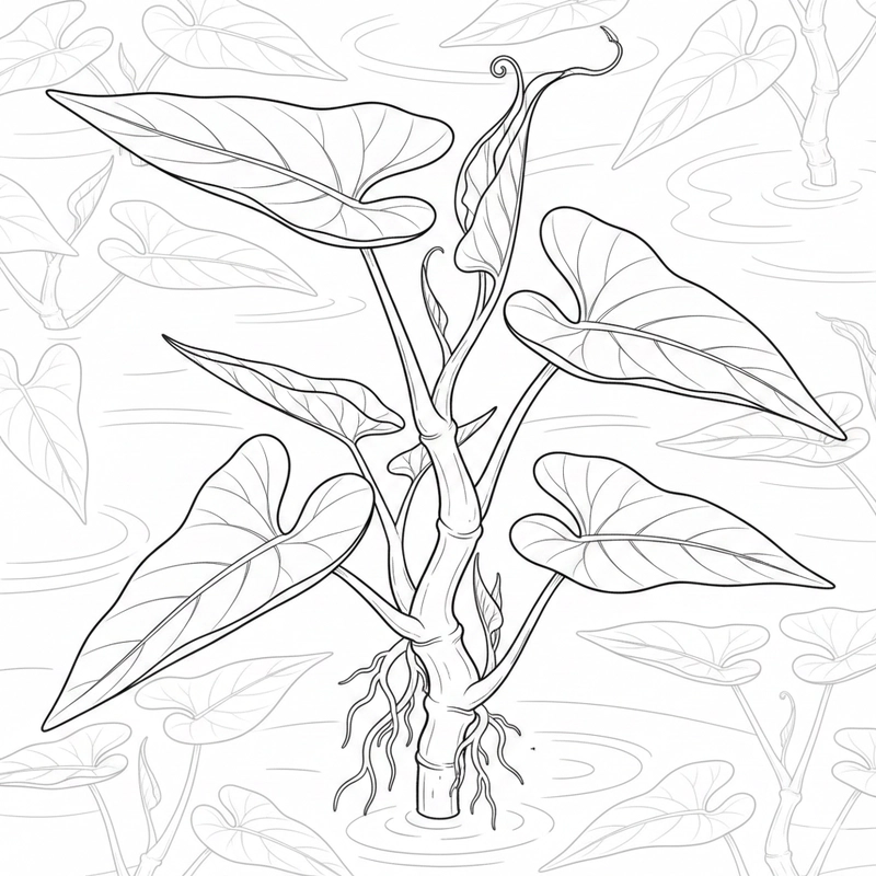 Hình rau muống tô dễ và nhanh