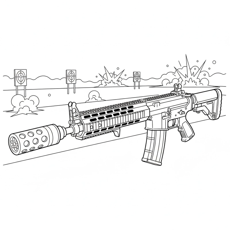 Hình tập tô súng Free Fire cho bé