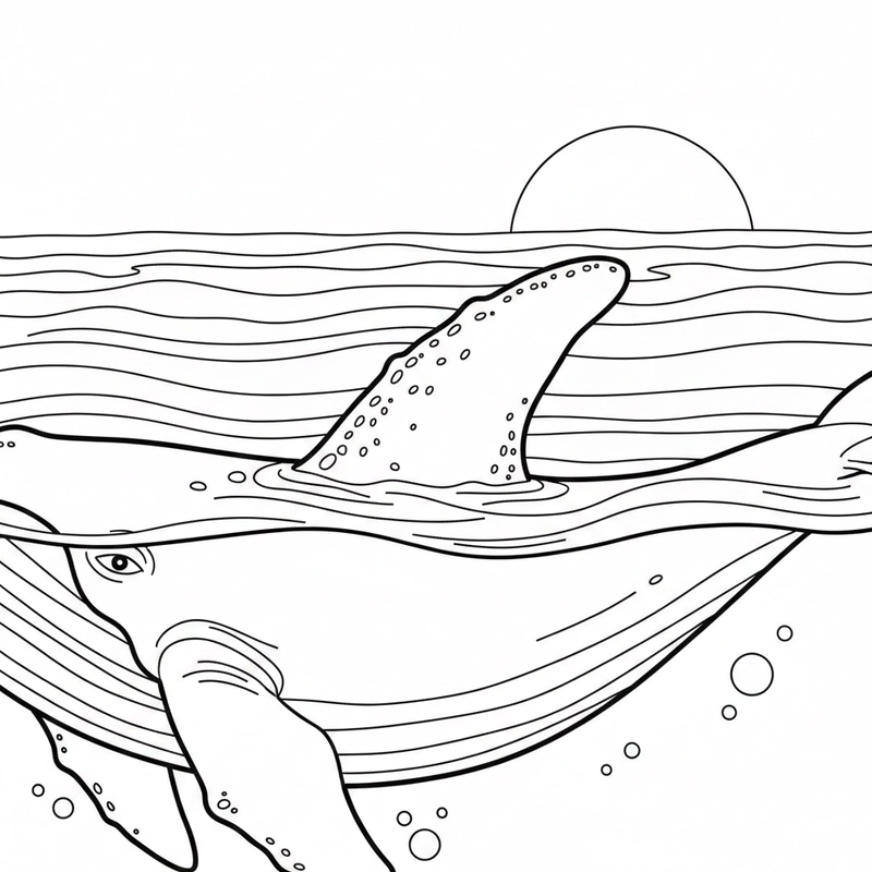 Hình tô cá voi lưng gù giúp bé luyện kỹ năng