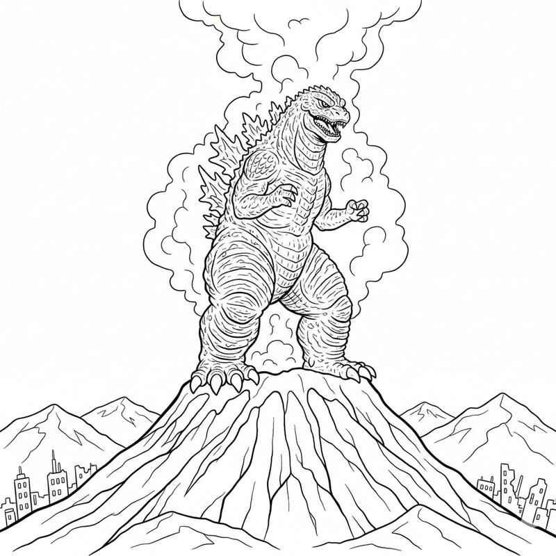 Hình tô màu Godzilla hỗ trợ phát triển thẩm mỹ