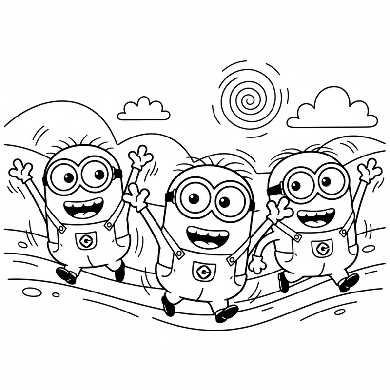 Hình tô màu Minion biểu cảm hài hước